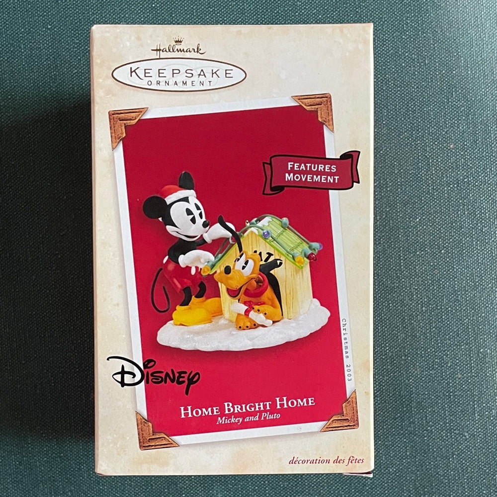 Hallmark Vintage 2003 Home Bright Home Mickey and Pluto Bobblehead Ornament